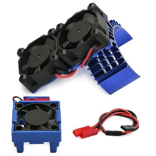 For Traxxas For VXL-3s For Slash For Stampede For Rustler 4x4 Dual Cooling Fan Set ESC High-Speed Heat Sink RC Car Parts Models(Blue)
