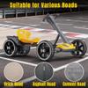 Electric Go Kart for Kids Ages 3-6,Kids Electric Go Kart,390W Motors,Go Kart with 4 Wheels&LED Lights,Gift for Boys & Girls,Yellow view 4