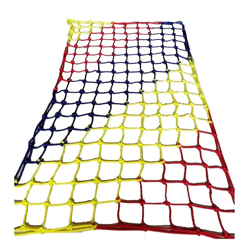 Heavy Duty Colorful Rope Climbing Net for Kids - Outdoor Playground Safety Netting, Cargo Wall, Ladder, Swingset - 1x4m (3.3x13.12ft), 10x10cm Mesh