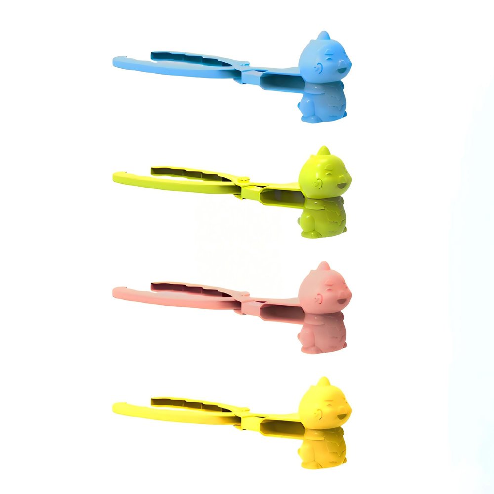 4 Pack Snowball Maker,Snow Ball Toys Games with Handle,Duck Snowball Maker for Snowball Fights for Kids and Adults (Dinosaur)