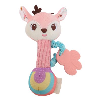 Qudinip Baby Soft Rattle Shaker, Sensory Learning Toys Hand Grip Baby Toy with Teether Sounds for 0 to 1 Year Old Infant, Hand Eye Coordination (Type 4)
