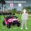 12v Ride on Car for Kids with Parent Remote Control, Electric Power Wheel Car w/ 2 Speeds, Spring Suspension, Music, LED Lights & Safety Belt - Toddler Ride on Toy Car for Age 3+Pink view 3
