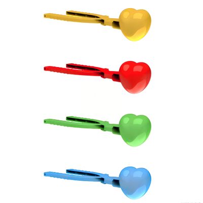 4 Pack Snowball Maker,Snow Ball Toys Games with Handle,Duck Snowball Maker for Snowball Fights for Kids and Adults (Heart)