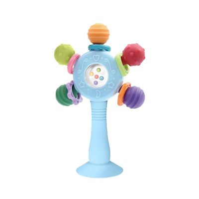 Baby Teether Toys for Babies 0 3 6 9 12 18 Months,Baby Rattle Toys,Baby Sensory Toy for 0-6 6-12 Months, Montessori Early Education,Manhattan Ball,Grasp Training Toy,Suction Cup Toys(Blue)
