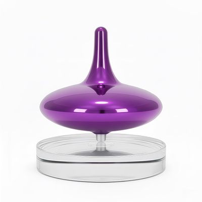 Hautech Electric Spinning Top for Adults 6+ Hour Spin, LED Light Show, Glass Base, Desktop Toy for Focus & Stress Relief (Exploration Purple)