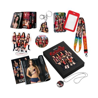 Katseye Gift Box Gnarly Gabriela Album Gift Box Set with 1*c-ard + 1*keychain + 1*stand-up card + 1*brooch + 1*portrait + 1*string + 1card holder Katseye Merch for Fans