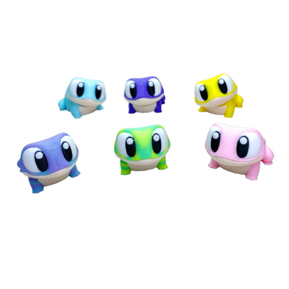 3D-Printed Desktop Stress Relief Toy, Green Frog Design, Fidget Toy, Cute Animal Theme (Yellow)