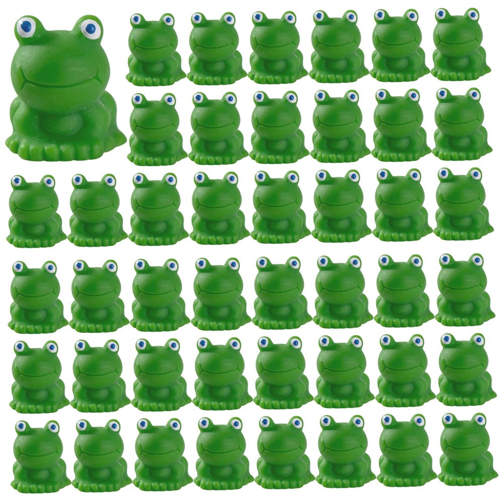 AwnsIMfreien Tiny Frogs, Mini Frogs 200PCS Waterproof Mini Resin Cute DIY Frog Figurines Fade-Resistant Desktop Frog Toy for Moss Landscape Garden 0.7x0.6 in Green, Toy