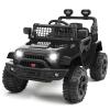 12V Ride on Toys, Electric Car with Remote Control,Ride on Car w/ 4-Wheeler Suspension, 3 Speeds, Led Lights, Bluetooth Music Player, Black view 1