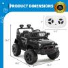 12V Ride on Toys, Electric Car with Remote Control,Ride on Car w/ 4-Wheeler Suspension, 3 Speeds, Led Lights, Bluetooth Music Player, Black view 2