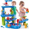 ZDRKWSM 3-Tier 4 Areas Water Table for Kids 3-5, Summer Outdoor Beach Sensory Activity Playset Kids Sand and Water Table Toys, Birthday Gifts for Boys and Girls 3 4 5 6 7 8 view 1