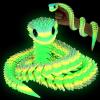 30 Inch 3D Printed Glow in The Dark Animals Snake, Surprise Mystery Fidget Anaconda Toy, Fake Python Statue with Realistic Eyes3-D Print Articulated Viper Cobra Collectible for Home Office (CLR) view 1