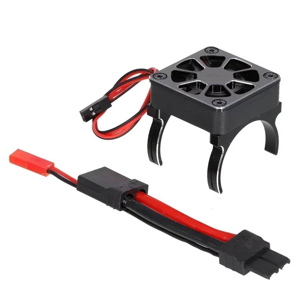 RC Toys Models For TRX-4 SCXI10 RC Car 540 550 RC Model Accessories Electric Car Brushless Carbon Brush Motor Radiator Cover+cooling Fan(Black)