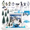 33 PCS Arctic Animals Figurines Set, Winter Animals Toy Figures With Display Box, Diorama Project Supplies Include Polar Bear, Penguin, Trees, Igloo, Fake Snow, Ice Rocks, Backdrop for Kids School DIY view 1