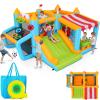 Bounce House for Kids 3-6 8-12, 16-in-1 Inflatable Obstacle Course Bouncy House with Wide Slide/Canopy Ball Pit/2 Boxing Ball/2 X-Obstacles/Soccer Goal, Outdoor Blow Up Jump House w/UL Blower view 1