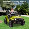 12v Ride on Car for Kids with Parent Remote Control, Electric Power Wheel Car w/ 2 Speeds, Spring Suspension, Music, LED Lights & Safety Belt - Toddler Ride on Toy Car for Age 3+,Green view 2