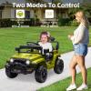 12v Ride on Car for Kids with Parent Remote Control, Electric Power Wheel Car w/ 2 Speeds, Spring Suspension, Music, LED Lights & Safety Belt - Toddler Ride on Toy Car for Age 3+,Green view 4