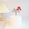 14 PCS Valentine's Day Cake Toppers,Gold Rose Cupid Acrylic Cupcake Toppers Cake Decorations,Anniversary Engagement Wedding Valentine's Day Decorations Birthday Party Supplies view 3