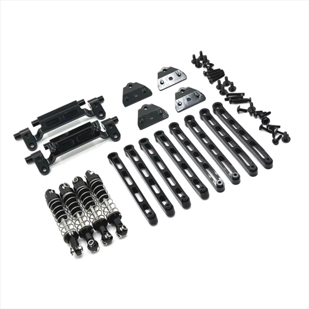 RC Connecting Rod Parts For Mangniu For MN78 1/12 Metal Upgrade Rod Shock Absorber For Seat Mount Suit Remote Control Car Parts Accessories(Black)