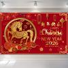 2026 Chinese New Year Banner Year of the Horse Decorations, Happy Chinese New Year Backdrop, Chinese Lunar New Year Decorations view 1
