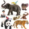 8Pcs Solid Safari Animals Figures for Kids, Zoo Animals Toys, Plastic Jungle Animals Figurines Toy Set, Elephant, Panda, Tiger,Macaw,Parrot,Snake,Orangutan,Monkey Educational Learning Playset view 1