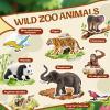 8Pcs Solid Safari Animals Figures for Kids, Zoo Animals Toys, Plastic Jungle Animals Figurines Toy Set, Elephant, Panda, Tiger,Macaw,Parrot,Snake,Orangutan,Monkey Educational Learning Playset view 2