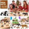 8Pcs Solid Safari Animals Figures for Kids, Zoo Animals Toys, Plastic Jungle Animals Figurines Toy Set, Elephant, Panda, Tiger,Macaw,Parrot,Snake,Orangutan,Monkey Educational Learning Playset view 4