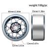 4pcs Metal 2.2" Beadlock Wheel Rim Wheel Hub 1/10 RC Crawler for Axial for Traxxas TRX4 D90 confident(Silver) view 2