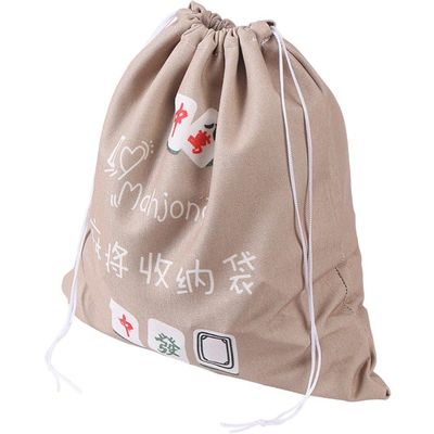 Vbsqic Mahjong Storage Bag Portable Board Game Make Up Holder Bag Large Drawstring Pouch Dust Resistant Organizer for Travel Accessories