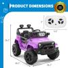 12V Ride on Toys, Electric Car with Remote Control,Ride on Car w/ 4-Wheeler Suspension, 3 Speeds, Led Lights, Bluetooth Music Player, Purple view 2