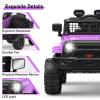 12V Ride on Toys, Electric Car with Remote Control,Ride on Car w/ 4-Wheeler Suspension, 3 Speeds, Led Lights, Bluetooth Music Player, Purple view 3