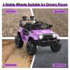 12V Ride on Toys, Electric Car with Remote Control,Ride on Car w/ 4-Wheeler Suspension, 3 Speeds, Led Lights, Bluetooth Music Player, Purple view 4