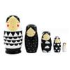 AwnsIMfreien Nesting Dolls, Russian Dolls, 5PCS Wooden Russian Nesting, Cute Black and White for Kids Adults, Waterproof Stacking Matryoshka Doll for Easter Birthday view 1