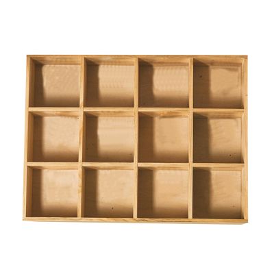 Aramox Action Figure Wooden Storage Shelf, Solid Wood Organizer with 12 Compartments for Bedroom and Living Room (with Back Panel)