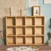 Aramox Action Figure Wooden Storage Shelf, Solid Wood Organizer with 12 Compartments for Bedroom and Living Room (with Back Panel) view 2