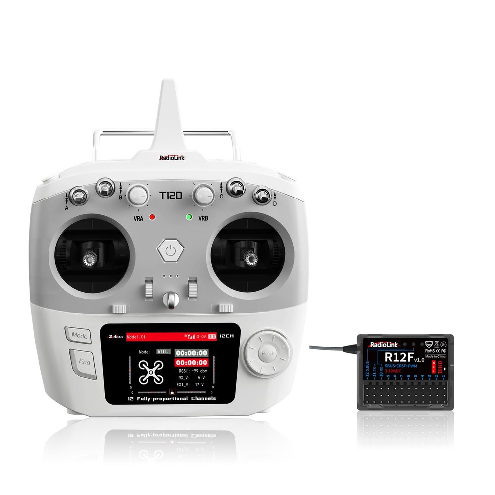Radiolink T12D 12CH Transmitter R12F Receiver, 4km for Drone/Airplane/Car