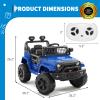 12V Ride on Toys, Electric Car with Remote Control,Ride on Car w/ 4-Wheeler Suspension, 3 Speeds, Led Lights, Bluetooth Music Player, Blue view 2