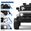 12V Ride on Toys, Electric Car with Remote Control,Ride on Car w/ 4-Wheeler Suspension, 3 Speeds, Led Lights, Bluetooth Music Player, Grey view 3