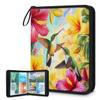 DXTKWL Card Binder Yellow Red Floral Hummingbird 4 Pocket Trading Card Holder 400 Pockets with 50 Removable Sleeve Waterproof Album Book Storage for Cards view 1