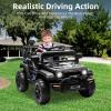 12v Ride on Car for Kids with Parent Remote Control, Electric Power Wheel Car w/ 2 Speeds, Spring Suspension, Music, LED Lights & Safety Belt - Toddler Ride on Toy Car for Age 3+Black view 2
