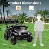 12v Ride on Car for Kids with Parent Remote Control, Electric Power Wheel Car w/ 2 Speeds, Spring Suspension, Music, LED Lights & Safety Belt - Toddler Ride on Toy Car for Age 3+Black view 3