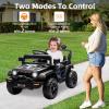 12v Ride on Car for Kids with Parent Remote Control, Electric Power Wheel Car w/ 2 Speeds, Spring Suspension, Music, LED Lights & Safety Belt - Toddler Ride on Toy Car for Age 3+Black view 4