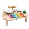 Baby Drum Set, Toddler Drum Set 5 in 1 Wooden Rounded Educational Baby Musical Toys with Storage Slots Safe Enlightening Kids Musical Instruments, Kids view 1