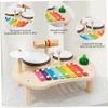 Baby Drum Set, Toddler Drum Set 5 in 1 Wooden Rounded Educational Baby Musical Toys with Storage Slots Safe Enlightening Kids Musical Instruments, Kids view 2