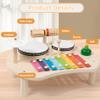 Baby Drum Set, Toddler Drum Set 5 in 1 Wooden Rounded Educational Baby Musical Toys with Storage Slots Safe Enlightening Kids Musical Instruments, Kids view 3