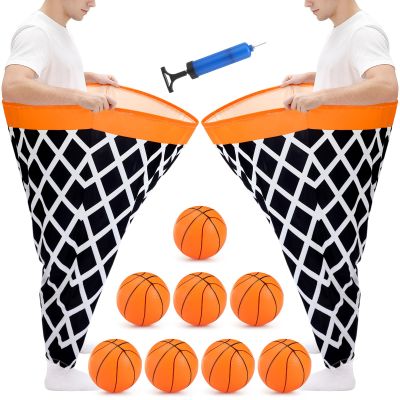 Leitee 11 Pcs Granny Pants Yard Game Basketball Games Set Oversized Pants with Bouncy Balls and Air Pump Outdoor Tossing for Basketball Party Supplies Sport Play Adults Fun Family Reunion Gatherings