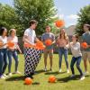 Leitee 11 Pcs Granny Pants Yard Game Basketball Games Set Oversized Pants with Bouncy Balls and Air Pump Outdoor Tossing for Basketball Party Supplies Sport Play Adults Fun Family Reunion Gatherings view 4