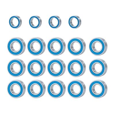 10Pcs 5x11x4mm Metal Bearing Kit for Traxxas 2WD RC Car - for Slash Parts confident(Silver blue 19Pcs)