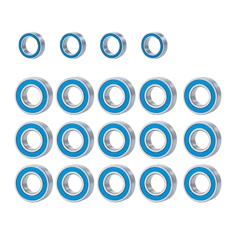 10Pcs 5x11x4mm Metal Bearing Kit for Traxxas 2WD RC Car - for Slash Parts confident(Silver blue 19Pcs)