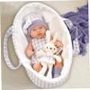 AwnsIMfreien Baby Doll Set, 12 Inch Baby Doll, Realistic Accessories Set Includes Carrier Bassinet Bed & Bunny Toy for Toddlers 3 Ages and Up, Purple, for Toddlers 1-3 view 3